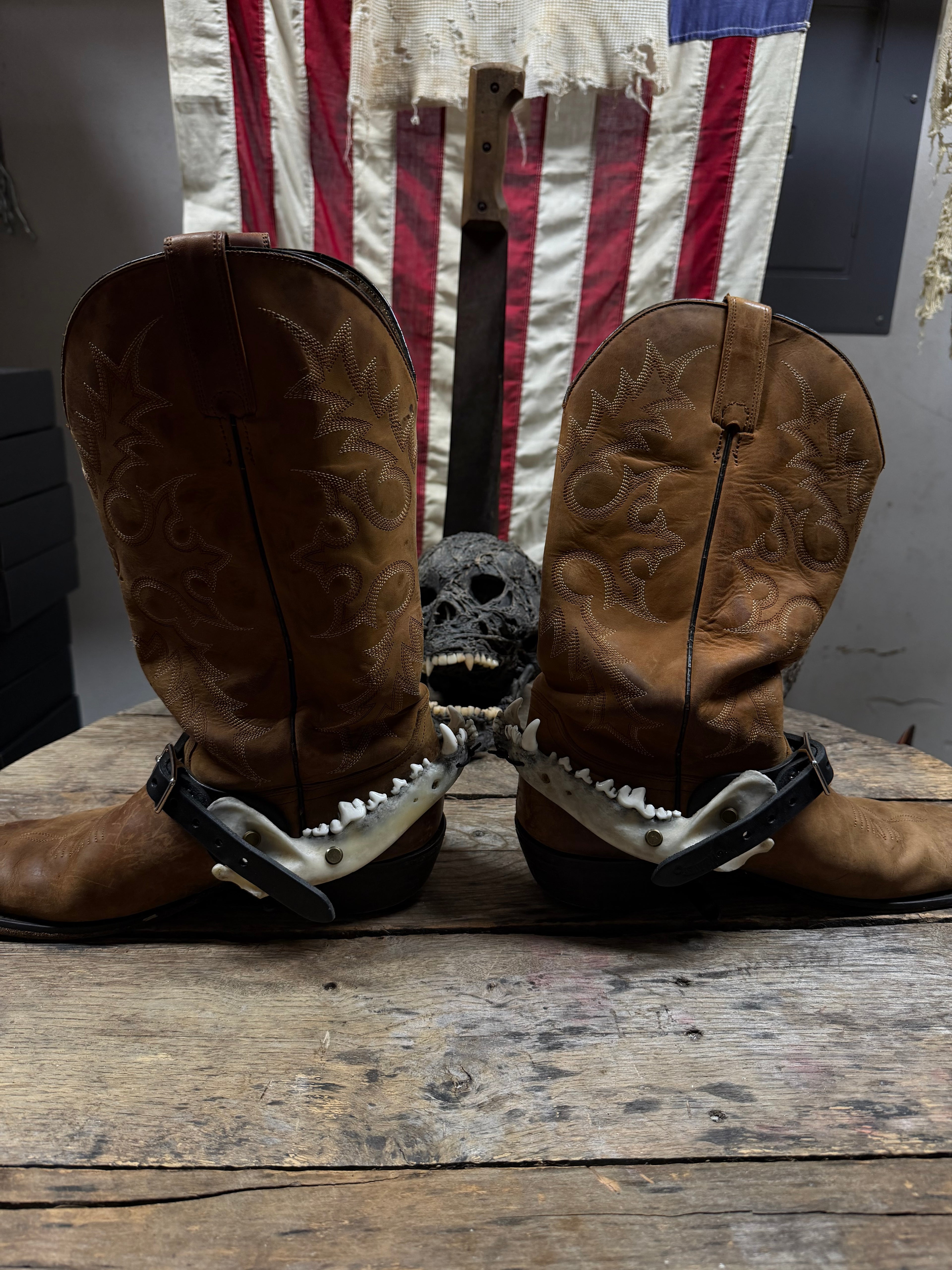Larger Coyote Jawbone Spurs Pair