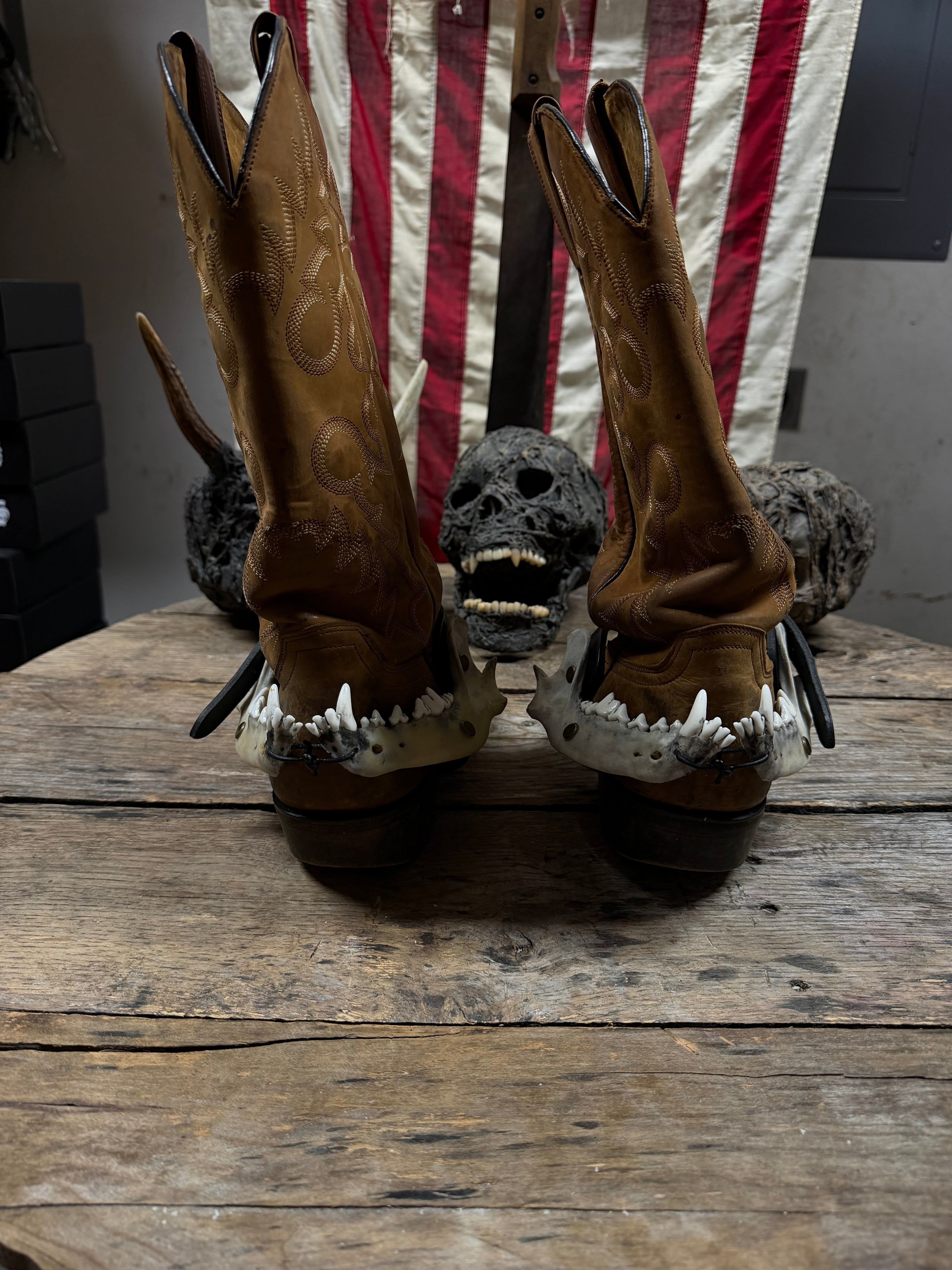 Larger Coyote Jawbone Spurs Pair