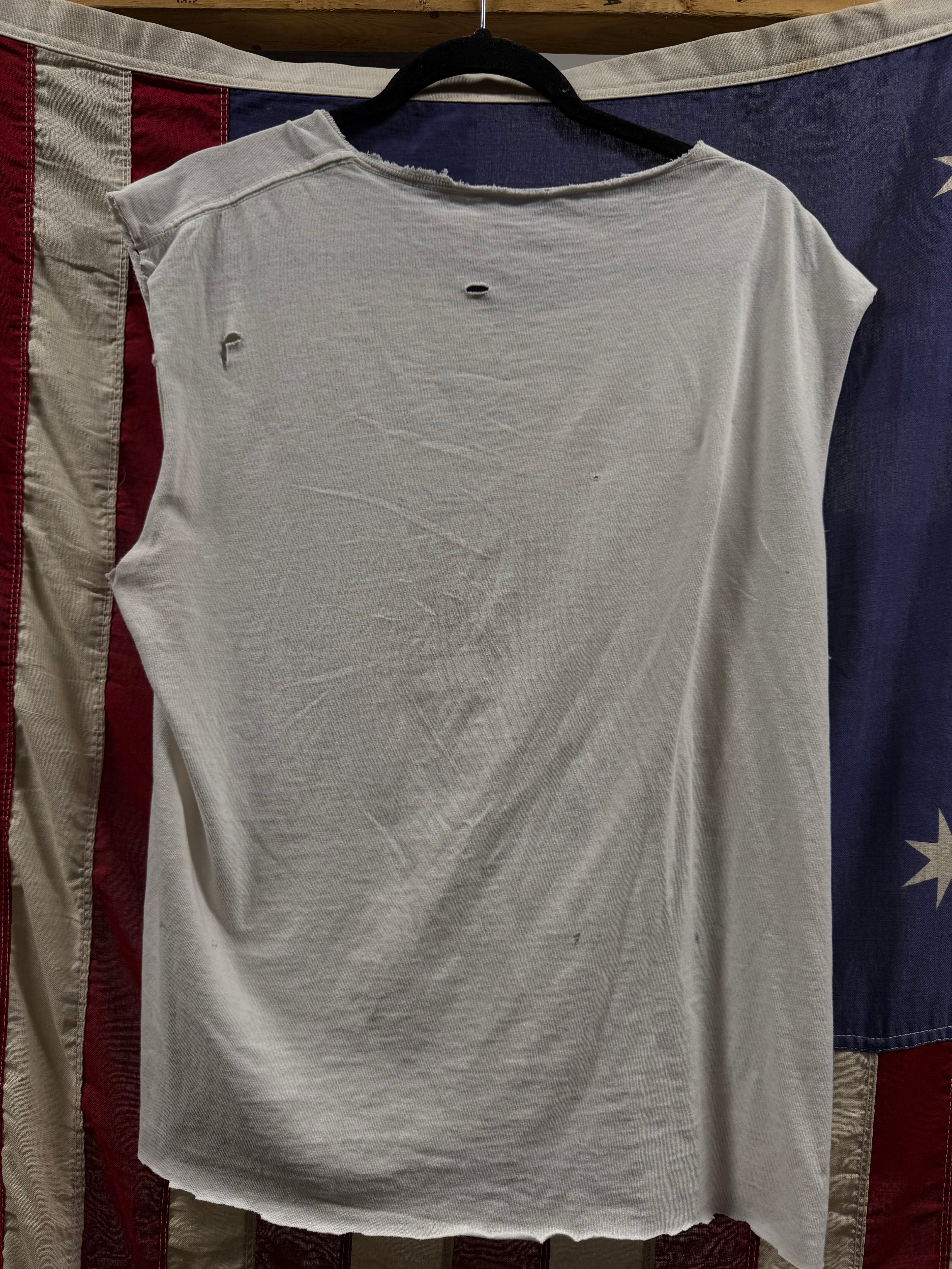 Vintage thrashed NYPD cut off tee