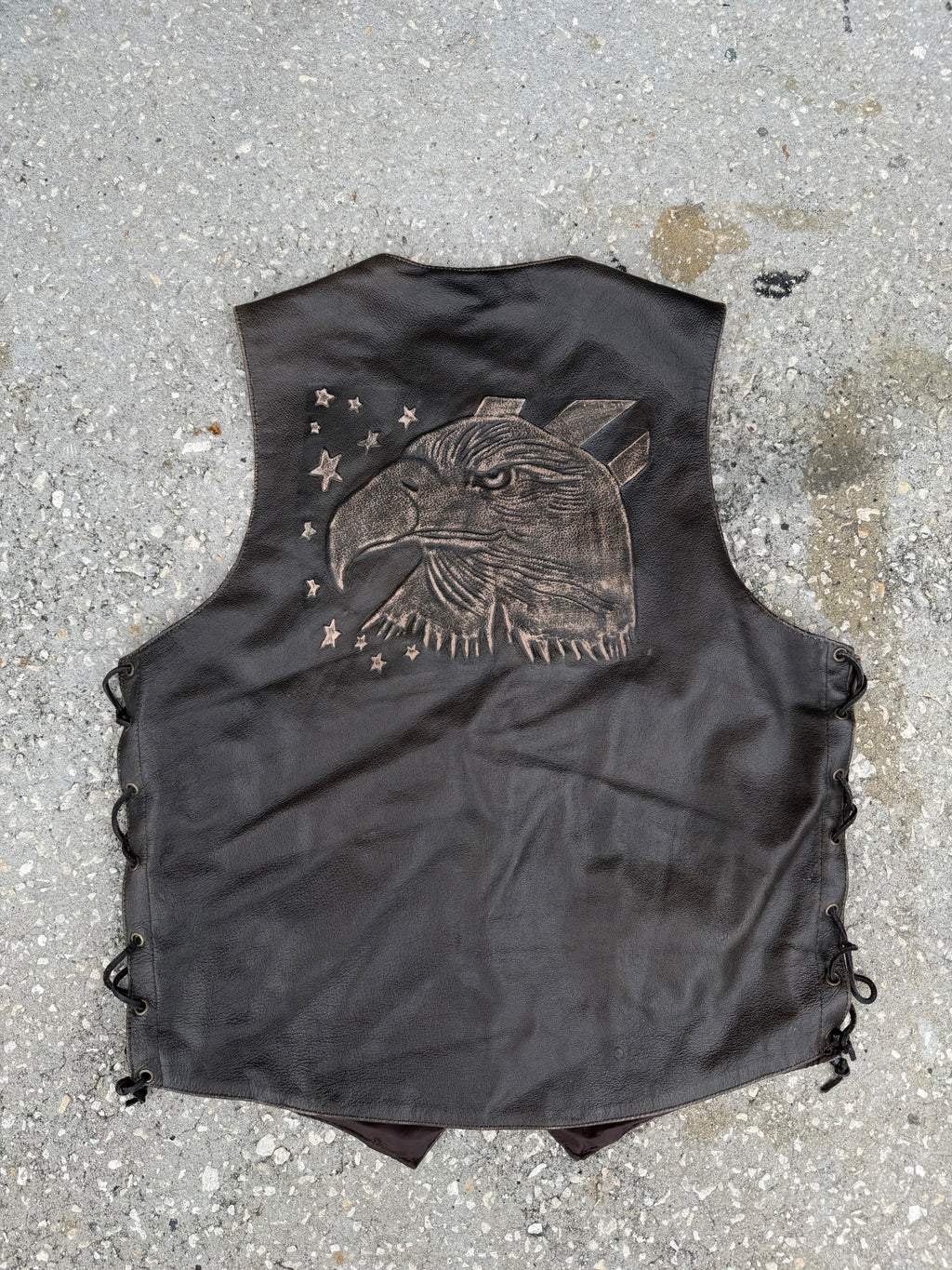 Vintage Xelement Leather Vest L