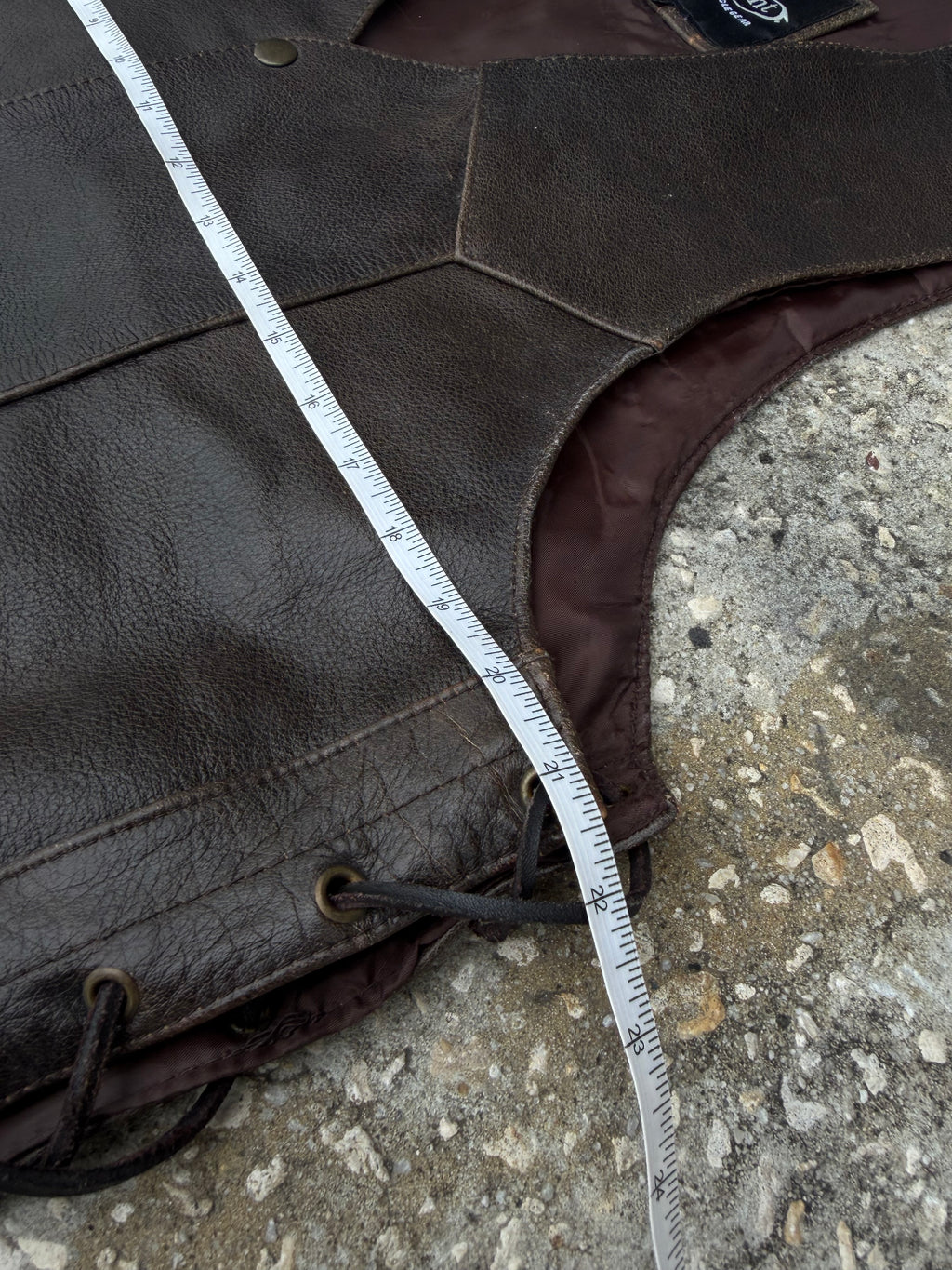 Vintage Xelement Leather Vest L