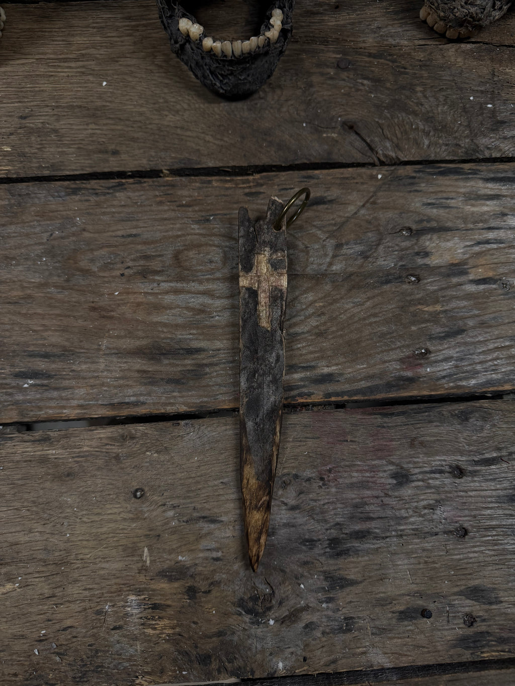 Old Wooden Stake Keychain