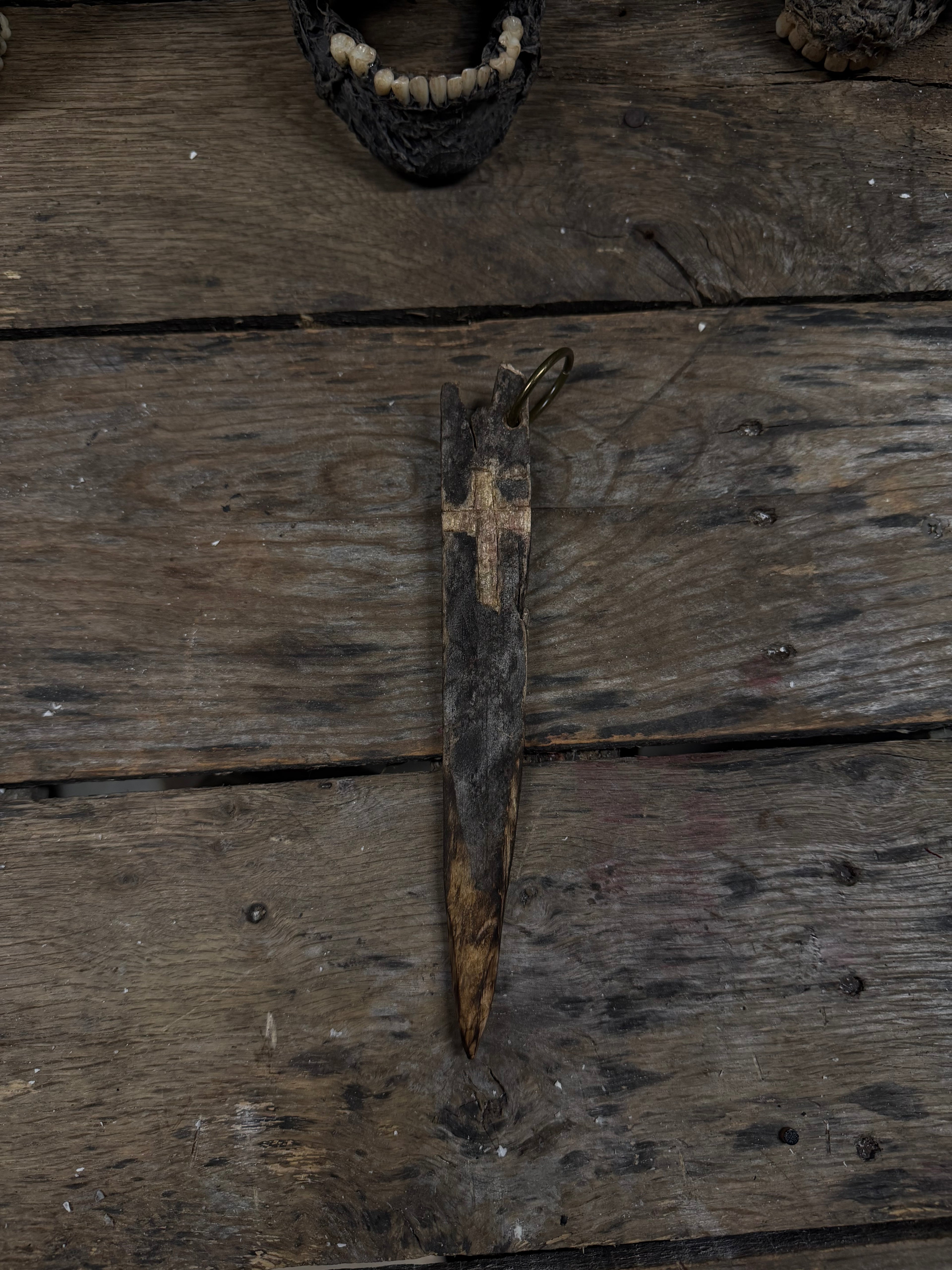 Old Wooden Stake Keychain