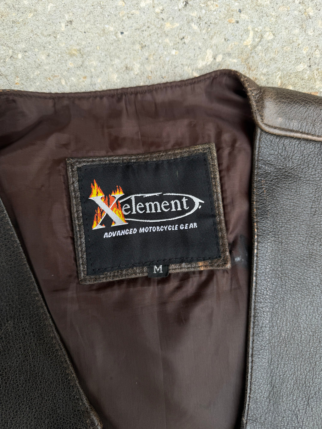 Vintage Xelement Leather Vest L