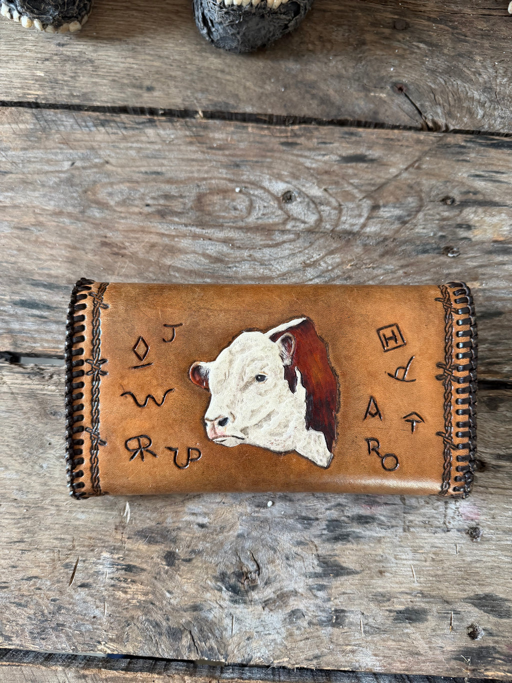Vintage Hand Tooled Cow Wallet