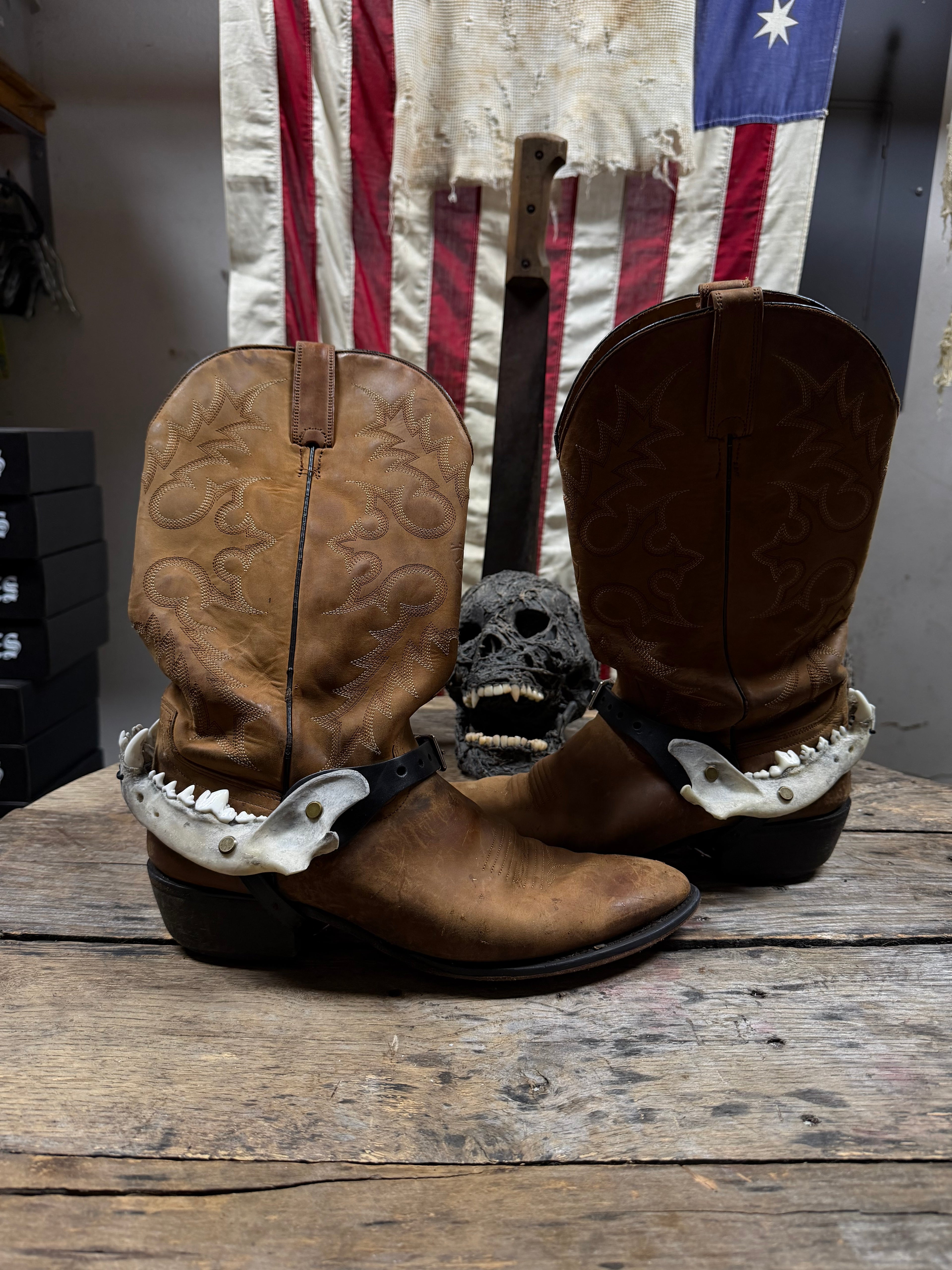 Larger Coyote Jawbone Spurs Pair