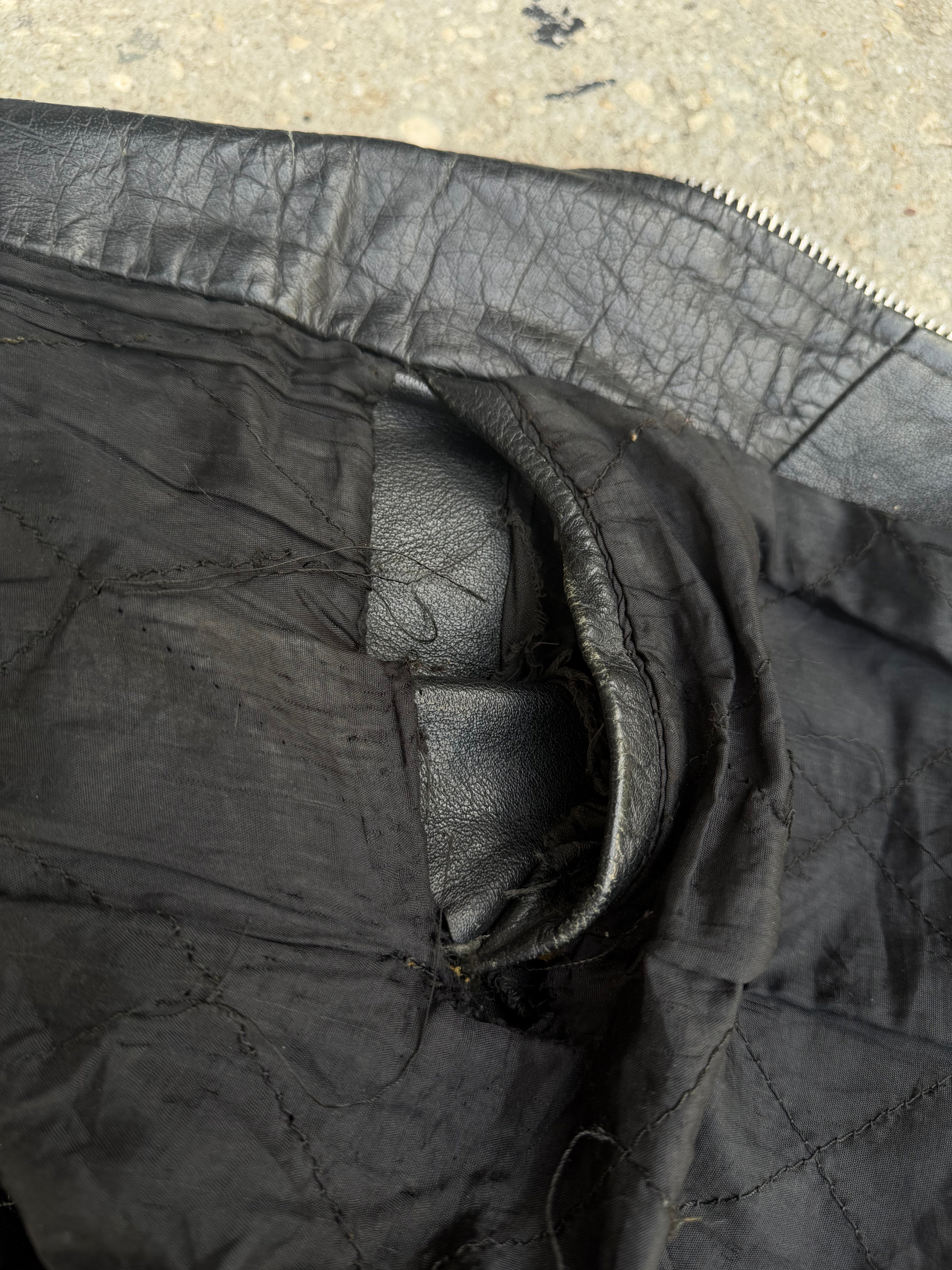 1970s-80s thrashed Leather Jacket L-XL