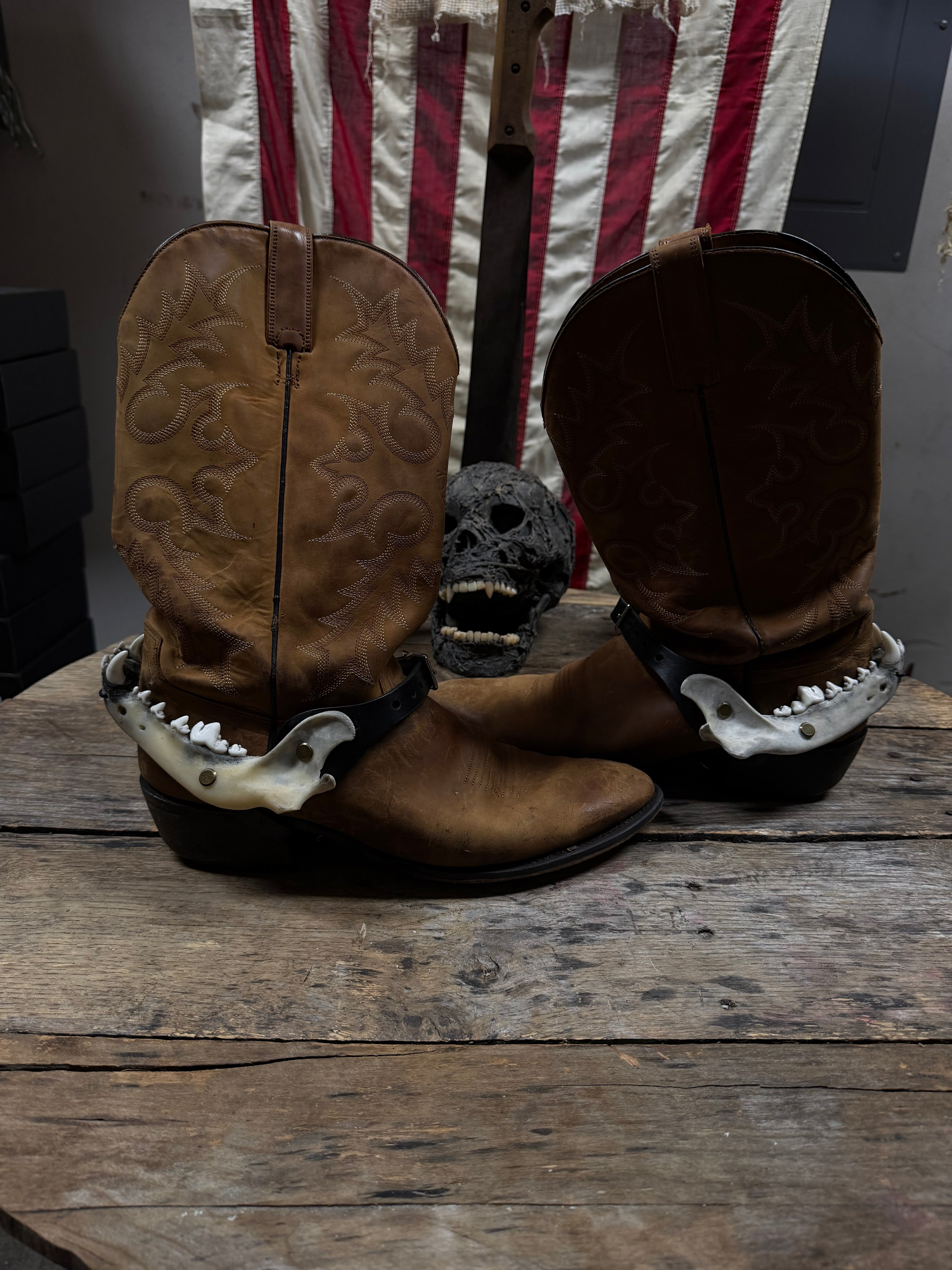Larger Coyote Jawbone Spurs Pair