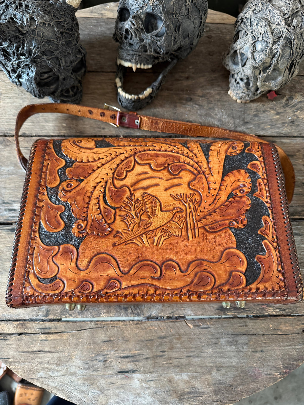 Vintage Hand Tooled Bag