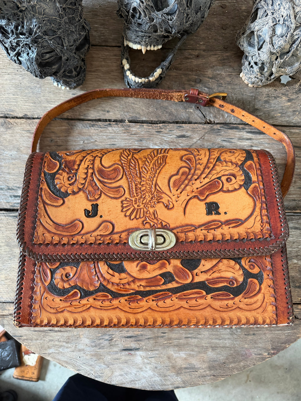 Vintage Hand Tooled Bag