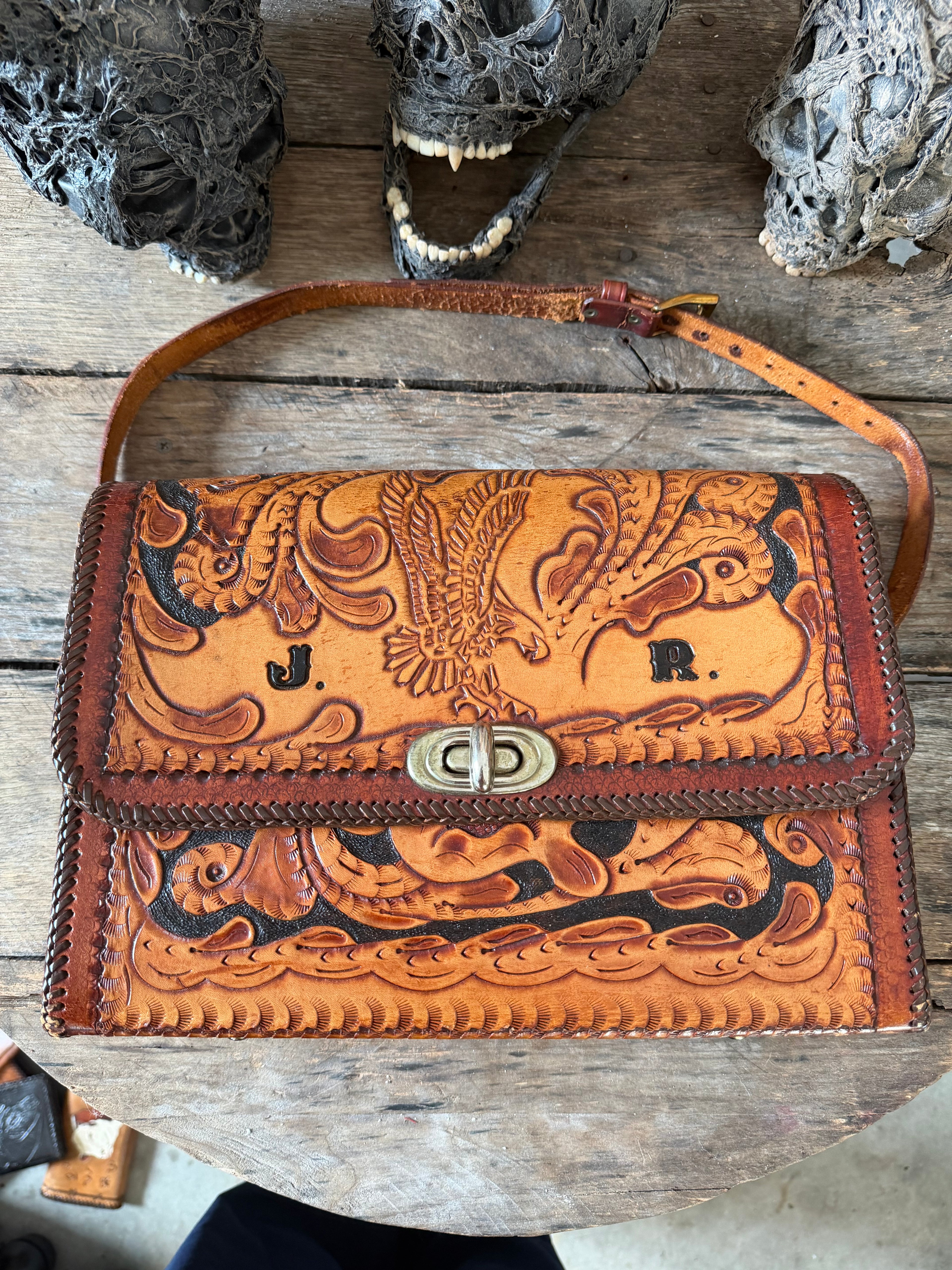 Vintage Hand Tooled Bag