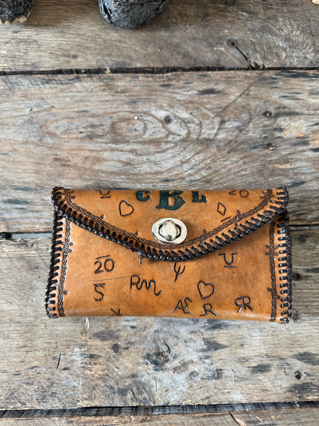 Vintage Hand Tooled Cow Wallet