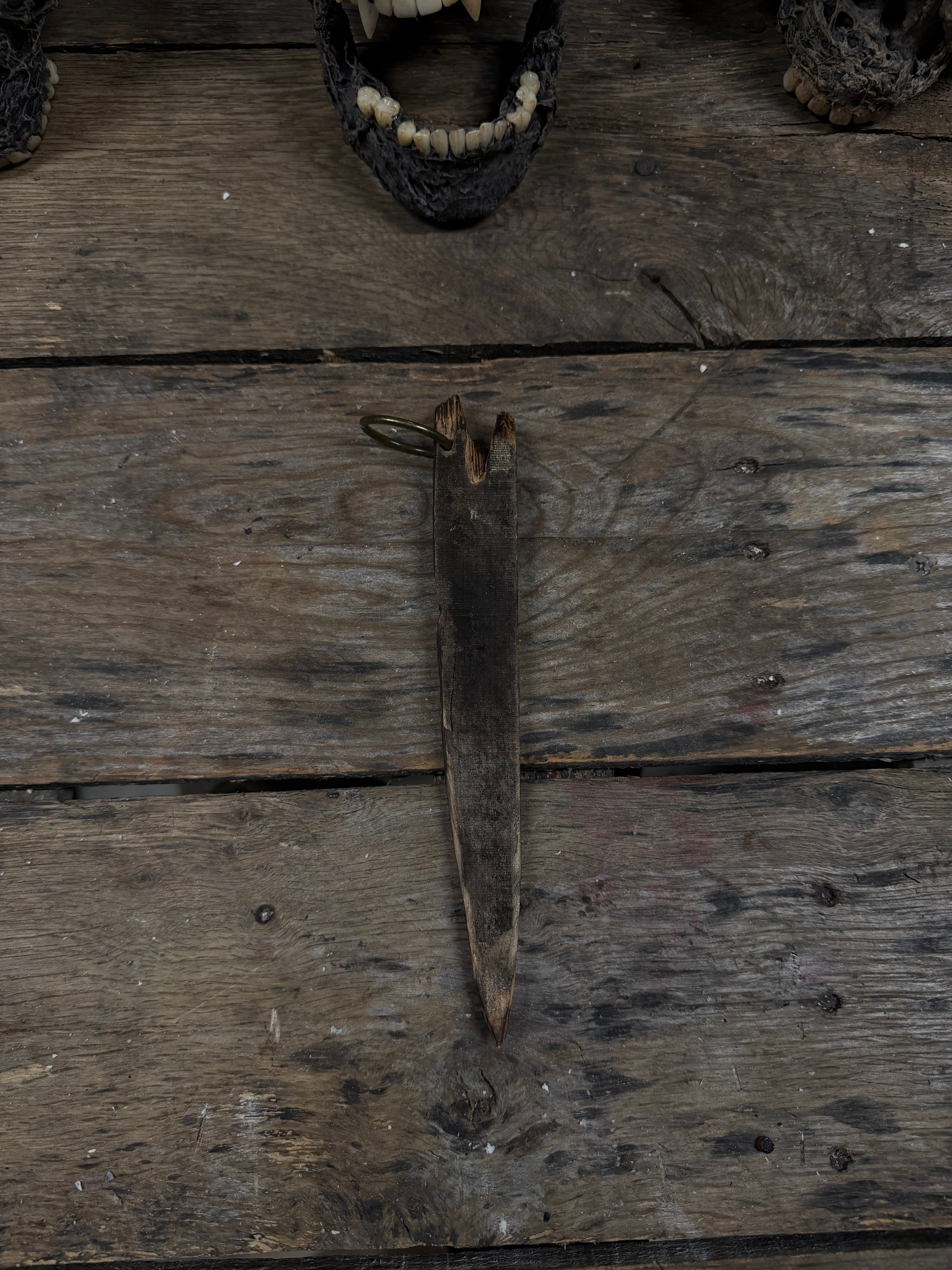 Old Wooden Stake Keychain