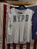 Vintage thrashed NYPD cut off tee