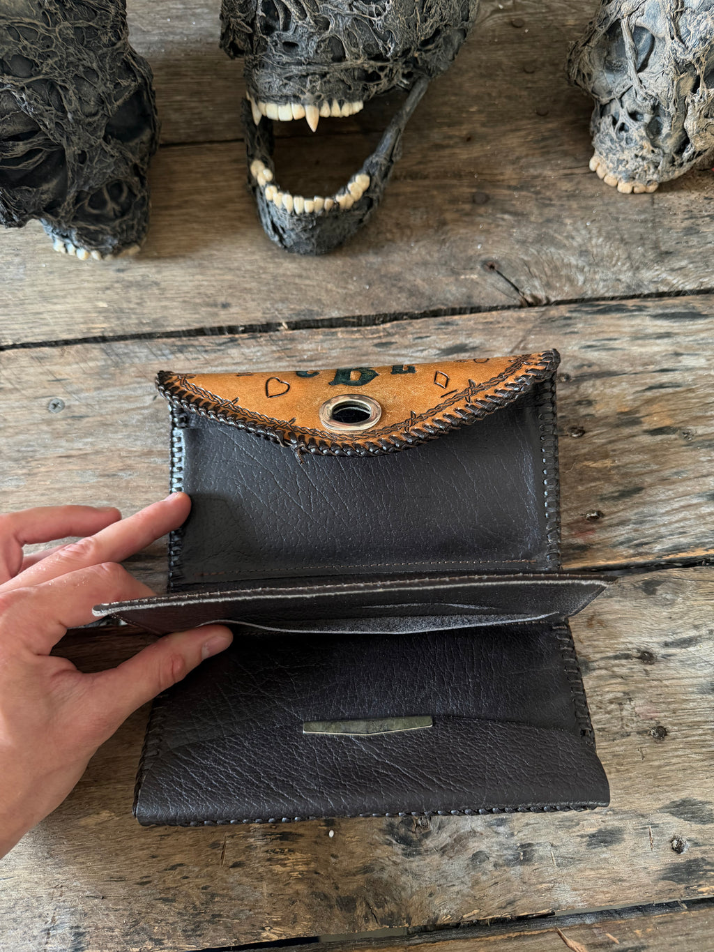 Vintage Hand Tooled Cow Wallet