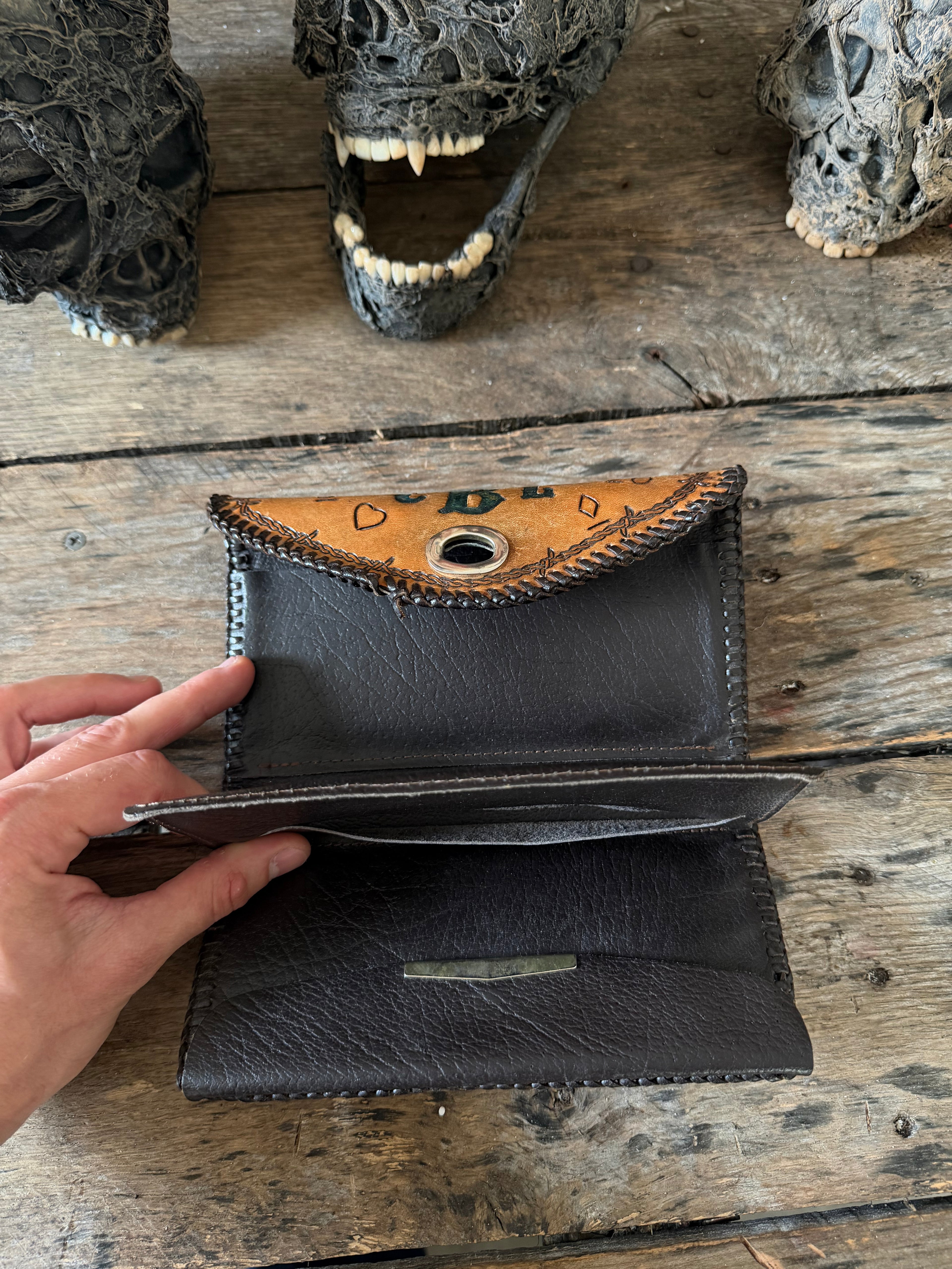 Vintage Hand Tooled Cow Wallet