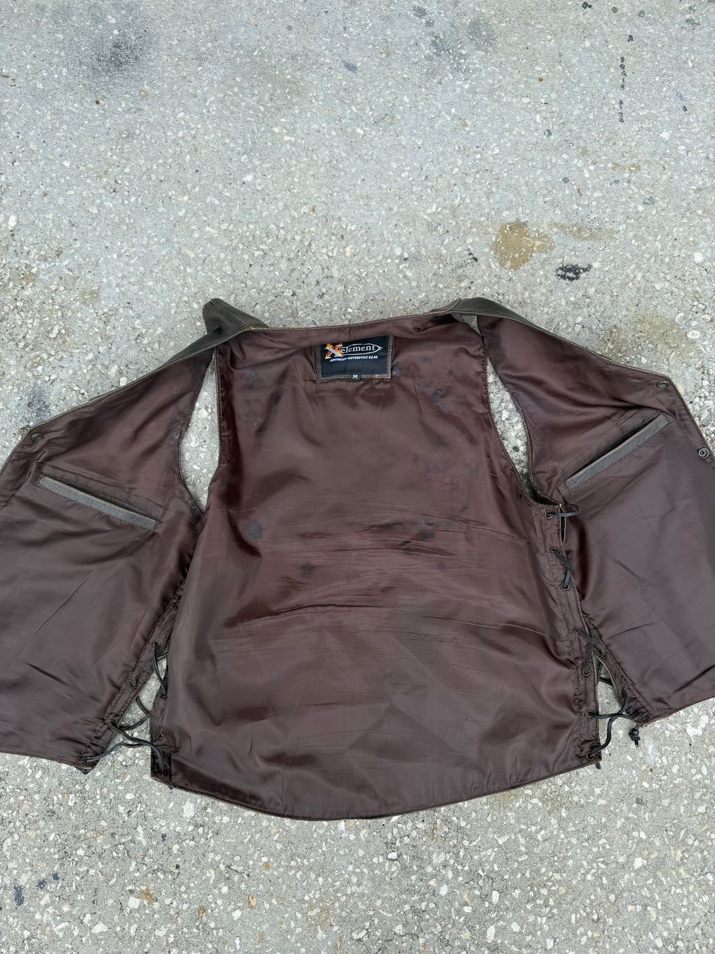 Vintage Xelement Leather Vest L