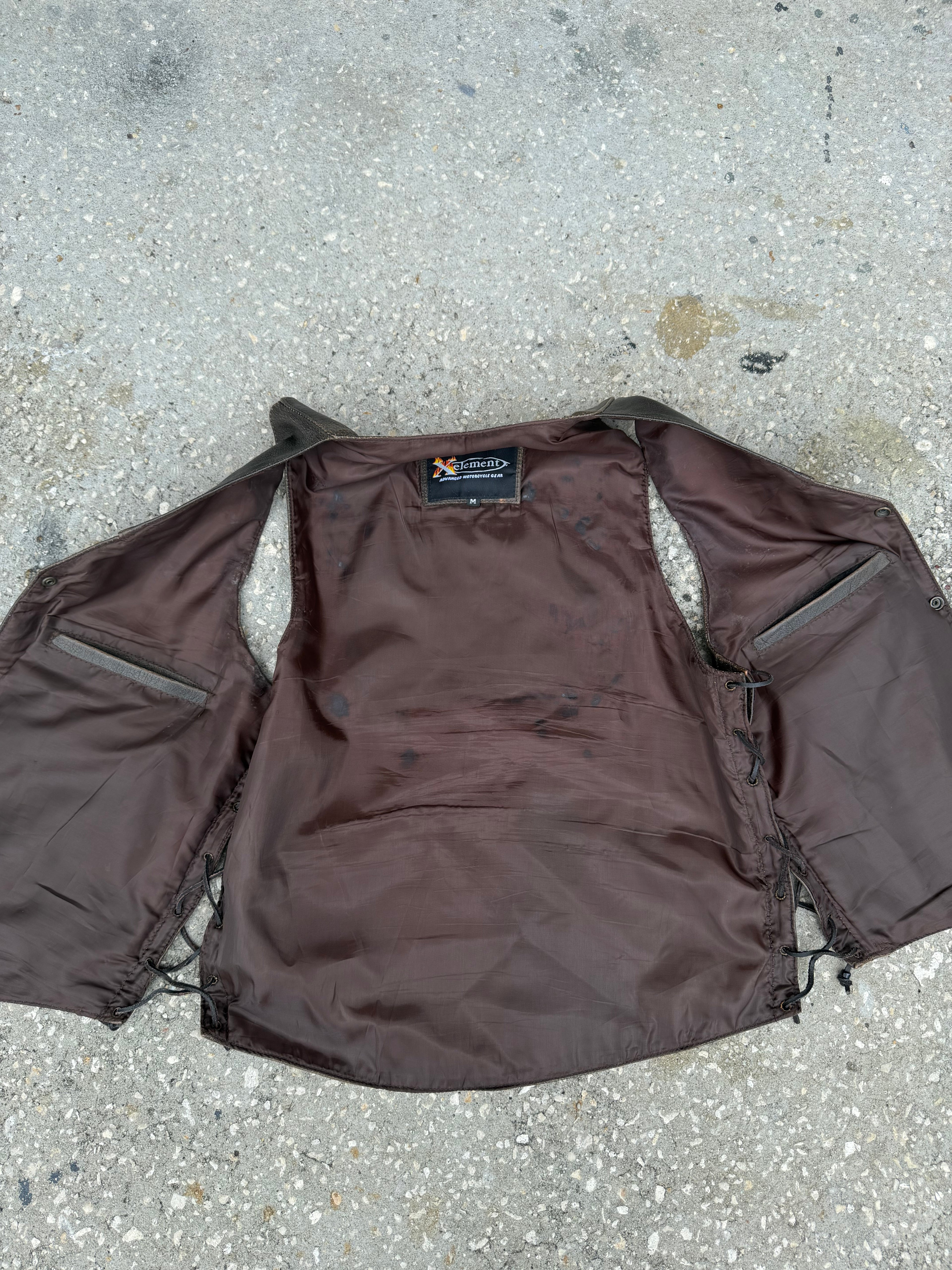 Vintage Xelement Leather Vest L